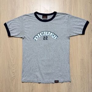 Vintage Dickies Cotton Short Sleeve Ringer T-Shirt Mens Medium Gray Y2K